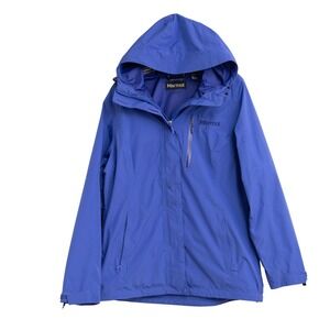 Marmot Ramble Component Waterproof Hooded Blue Jacket Full Zip Sz L GorpCore